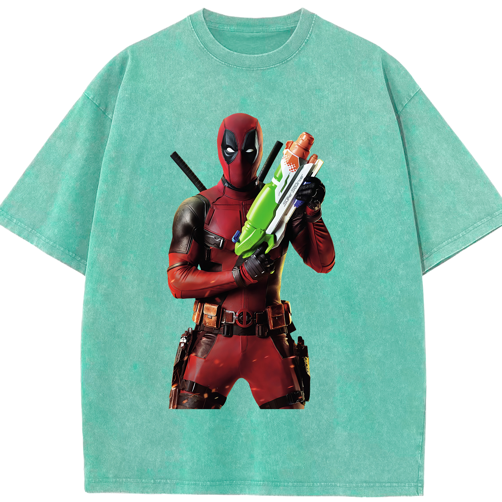 （画像用） Deadpool デッドプール 綿100% ヴィンテージ風 半袖Tシャツ（フロントプリント）
